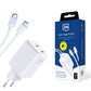 Комплект бързо зарядно с два кабела - Hyper Charger PD 45W+USB Cable C to C White