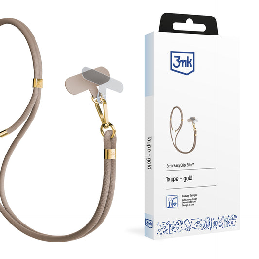 Връзка за телефон Елит Taupe (gold) - 3mk EasyClip Elite