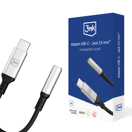 Кабел адаптер 3mk Adapter USB-C - Jack 3,5 mm