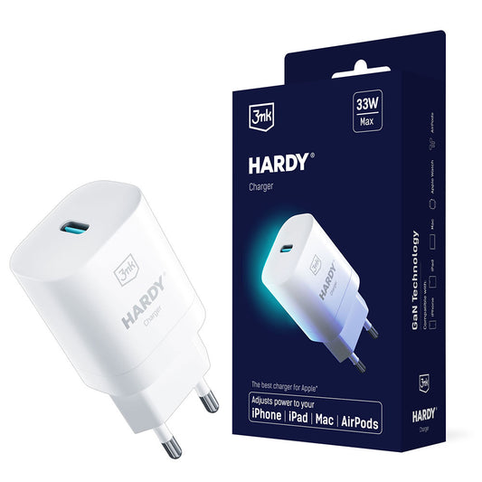 Бързо зарядно за всички Apple преносими устройства - 3mk Hardy Charger for Apple 33W