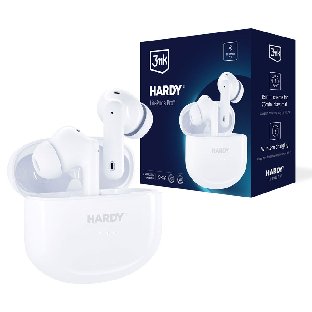 Безжични Bluetooth слушалки - 3mk HARDY LifePods Pro White