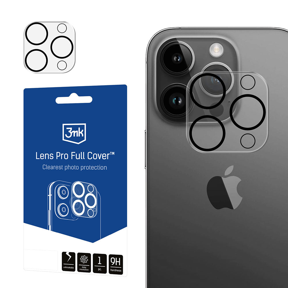 Протектор за пълно покритие на камерата на Apple iPhone 15 Pro/ iPhone 15 Pro Max - 3mk Lens Pro Full Cover