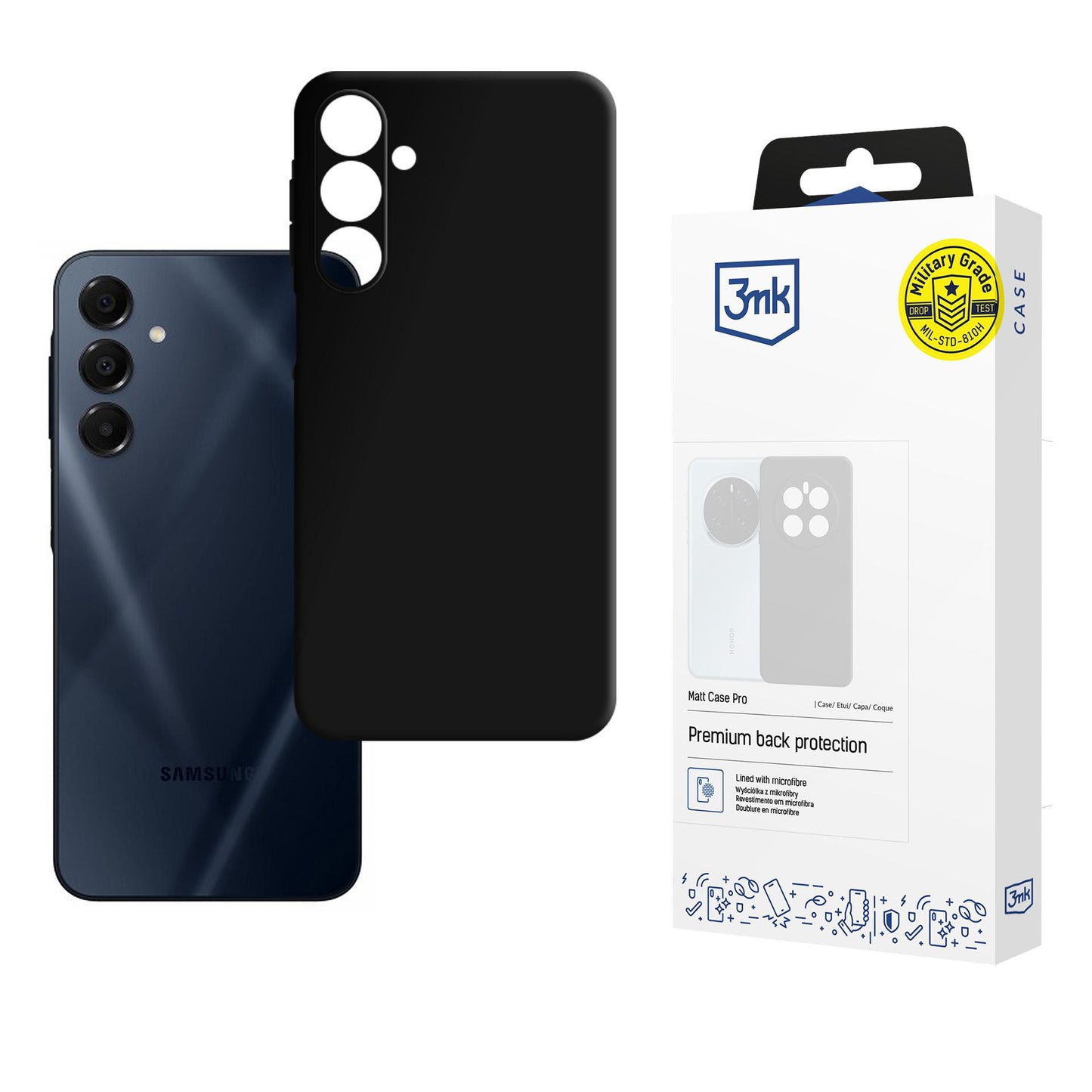 Матов калъф за Samsung Galaxy A16 - 3mk Matt Case black